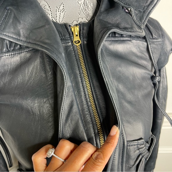 MIKE & CHRIS Black Leather Jacket - Picture 9 of 13